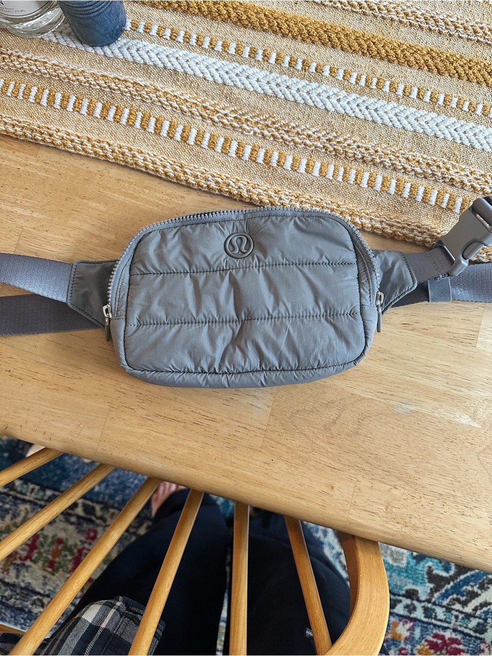 lululemon athletica Quilted Light Gray Belt Bag